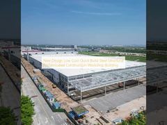 新しいデザインの低コストのクイックビルド鋼鉄構造プレハブ建設ワークショップの建物